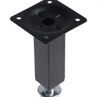 Опора квадратная OKV001BL ТУНДРА, d=25&times;25 мм, H=100 мм, чёрная
