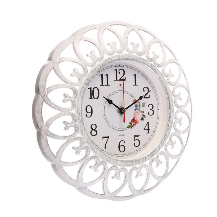 Часы настенные интерьерные &laquo;Адажио&raquo;, бесшумные, плавный ход, d=30 см, белые, от батарейки 1&times;АА