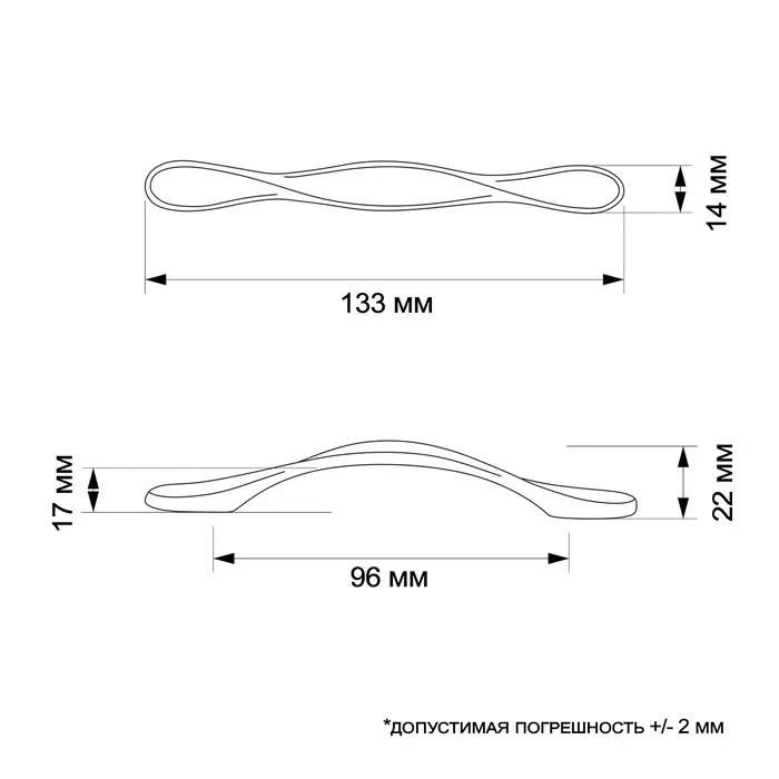 Ручка-скоба CAPPIO PC181BL, м/о 96 мм, цвет белый Ручка-скоба CAPPIO PC181BL, м/о 96 мм, цвет белый