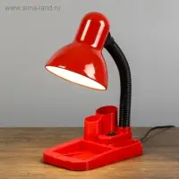Лампа настольная RISALUX &laquo;Мудрец&raquo;, органайзер, Е27, 40 Вт, красная, 18&times;11.5&times;33 см
