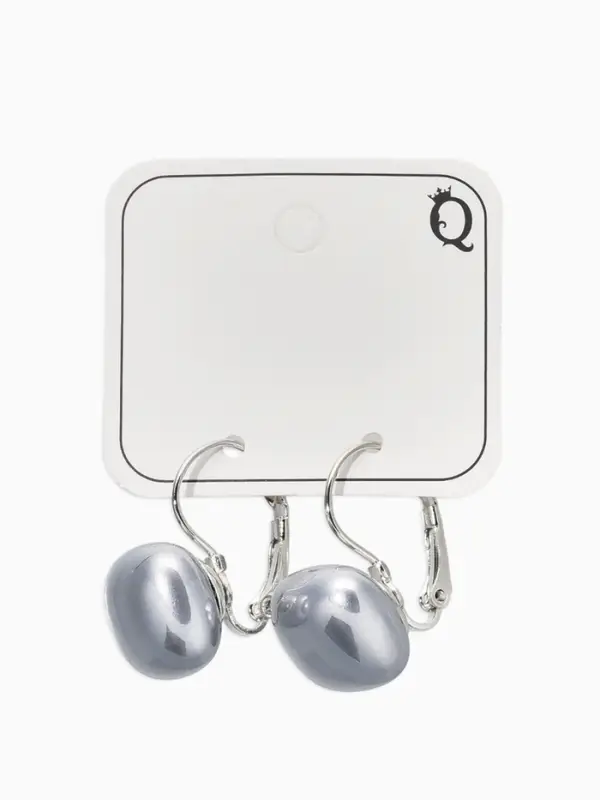 Серьги пластик &laquo;Майорика. Квадрат&raquo;, светло-серые в серебре