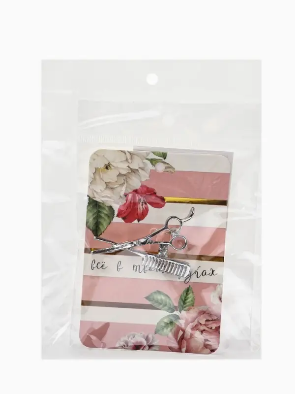 Брошь &laquo;Парикмахер&raquo;, белая в серебре