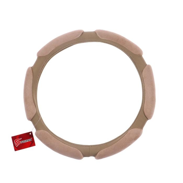 Оплётка TORSO, анатомическая, 6 подушек, велюр, размер 38 см, бежевый Оплётка TORSO, анатомическая, 6 подушек, велюр, размер 38 см, бежевый