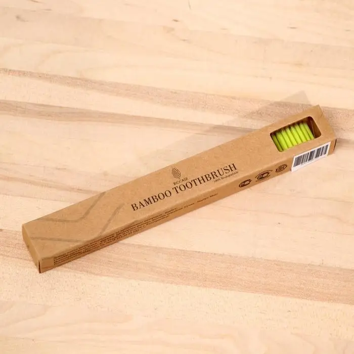 Бамбуковая зубная щётка Biocase, мини, жёлтая