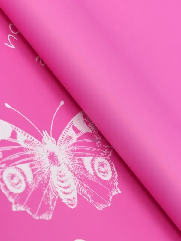 Плёнка для цветов, &laquo;Бабочки и сердца&raquo;, фуксия, 57&times;57 см