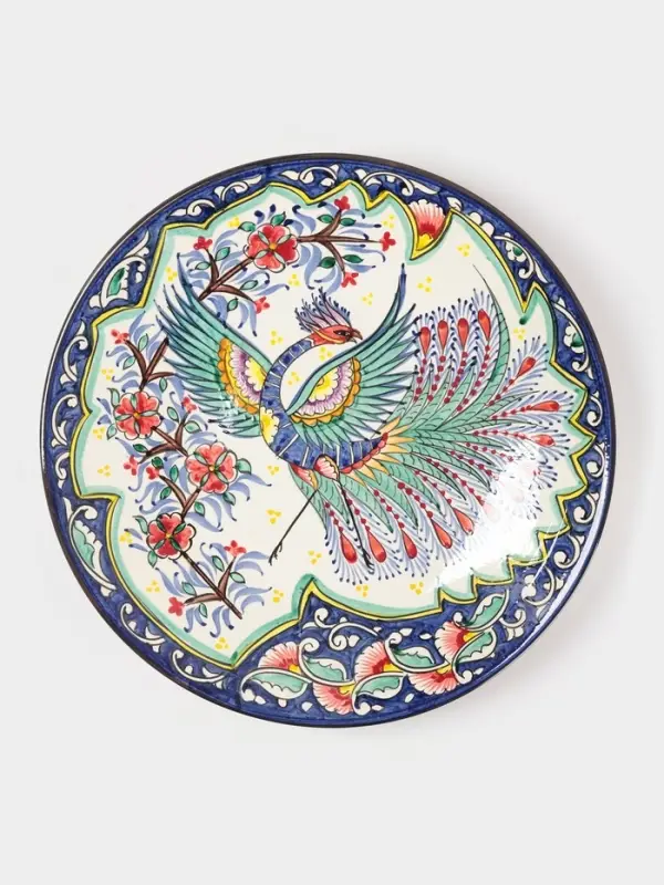 Ляган узбекский Риштанская Керамика &laquo;Жар-птица&raquo;, d=41 см, разноцветный