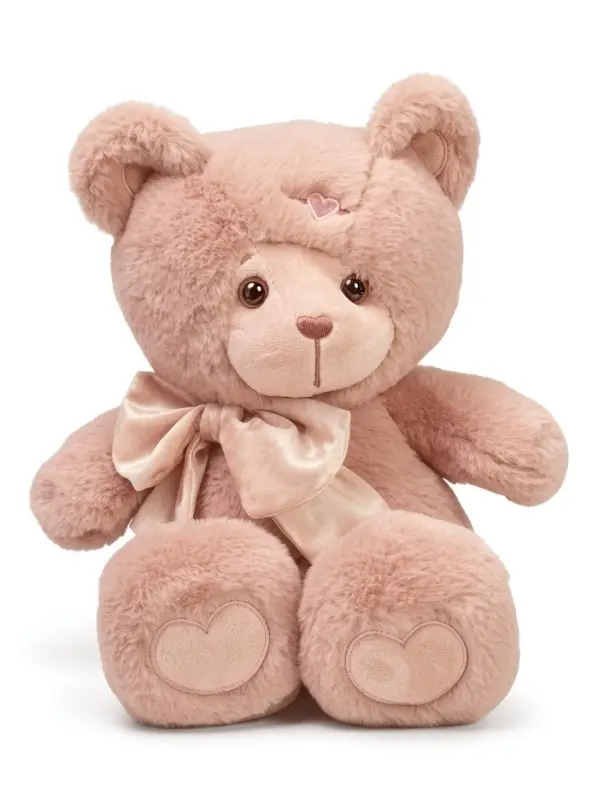 Мягкая игрушка "Медведь Ляля, с бантом", цвет пудровый, 25 см МЛяля/25/131-3
