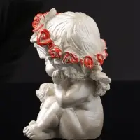 Фигурка гипс &laquo;Ангел с мишкой большой&raquo;, 13&times;8&times;7 см, перламутр