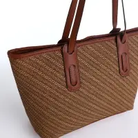 Сумка женская тоут на молнии, 30&times;11&times;25 см, коричневая