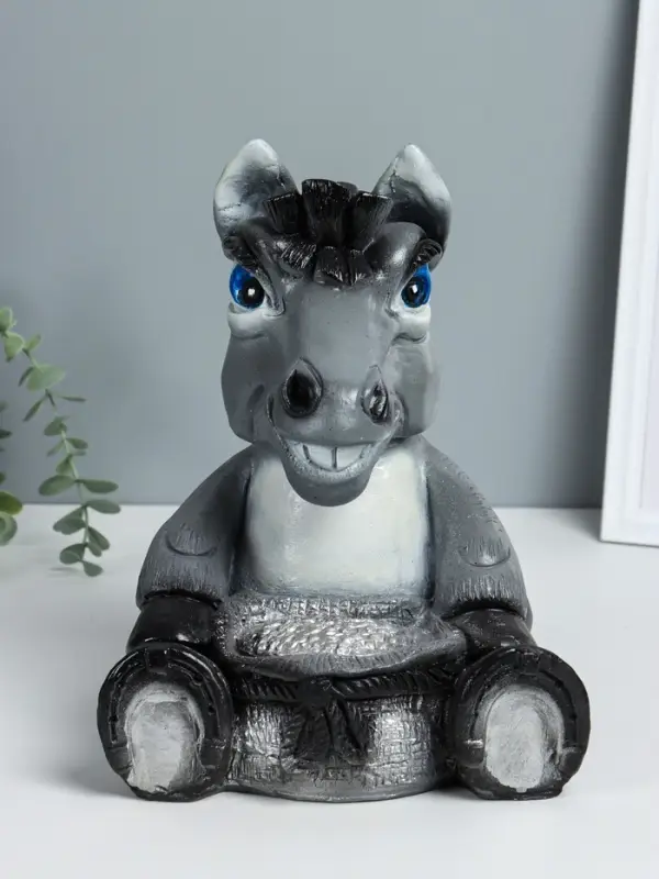 Копилка Копилка "Конь с мешком" 28х22х22 см, серый