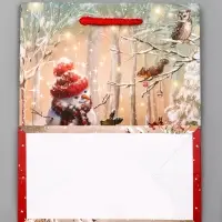 Пакет подарочный новогодний ламинированный, &laquo;Встреча друзей&raquo;, 18&times;10&times;22.3 см