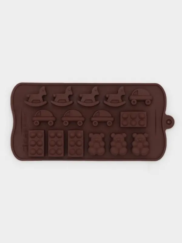 Форма для конфет и шоколада Доляна &laquo;Детские игрушки&raquo;, силикон, 21&times;11 см, 15 ячеек (3.5&times;2 см), МИКС