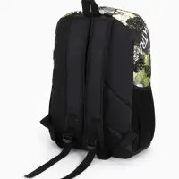 Рюкзак школьный на молнии, с карманами, с принтом, размер 30&times;13&times;42 см, жёлтый/серый