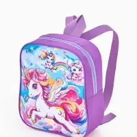 Рюкзак детский 20,5*9*24, отд на молнии, единорог сиреневый