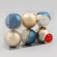 Ёлочные игрушки &laquo;Сказочные узоры&raquo;, шары новогодние, d=8 см, набор 6 шт., МИКС