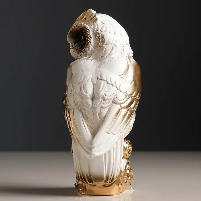 Фигурка гипс &laquo;Сова&raquo;, белая, 11&times;22&times;9 см