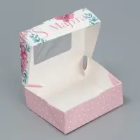 Кондитерская упаковка, коробка с ламинацией &laquo;8 марта&raquo;, 10&times;8&times;3.5 см