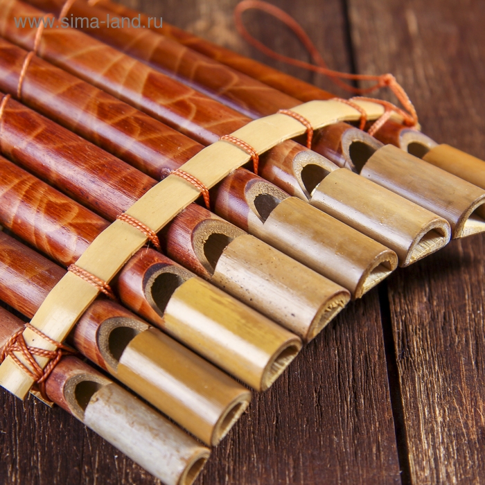 Сувенирный музыкальный инструмент Сувенирный музыкальный инструмент "Флейта Пана" 21х13х2 см,МИКС,