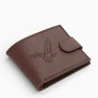 Портмоне мужское &laquo;Орёл&raquo;, на кнопке, два отделения, коричневое