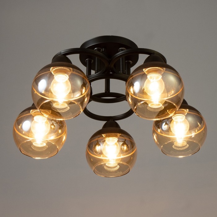 Люстра Люстра "Айрис" 5хЕ27 40Вт чёрный 47х47х23 см BayerLux