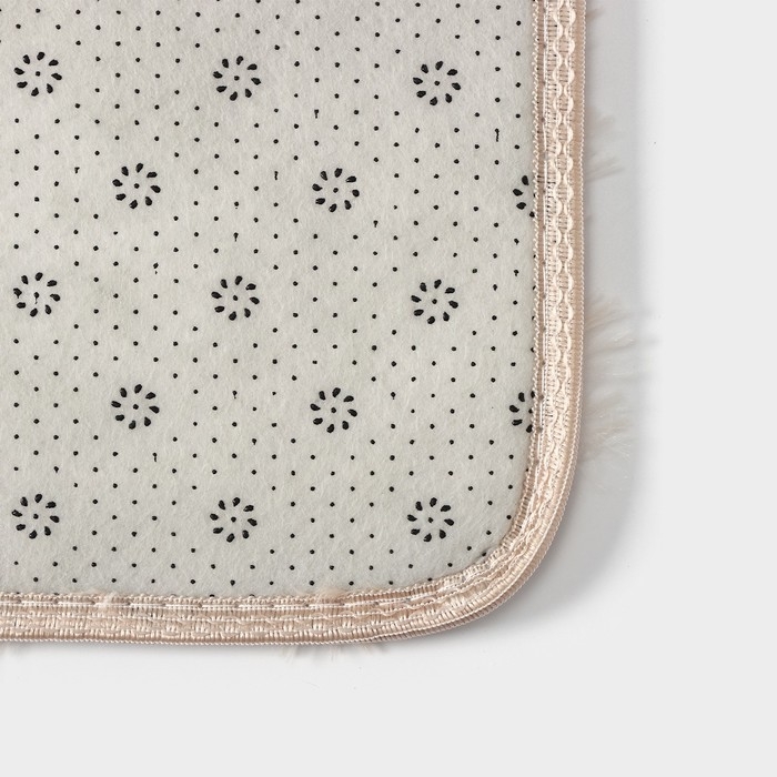 Коврики для ванной и туалета Доляна «Пушистик», 2 шт: 61×41 см, 37×41 см, цвет бежевый Коврики для ванной и туалета Доляна «Пушистик», 2 шт: 61×41 см, 37×41 см, цвет бежевый