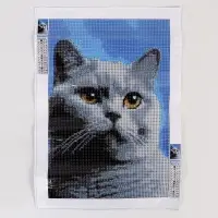 Алмазная мозаика с полным заполнением на холсте &laquo;Кот&raquo;, 20&times;30 см