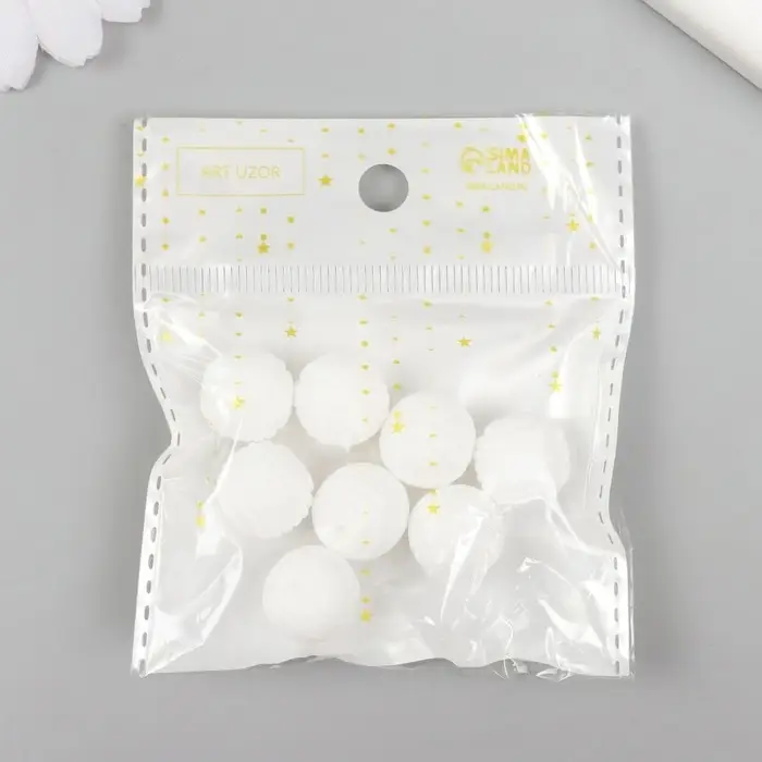 Бусина силикон «Круглая с фаской» белая d=1.5 см