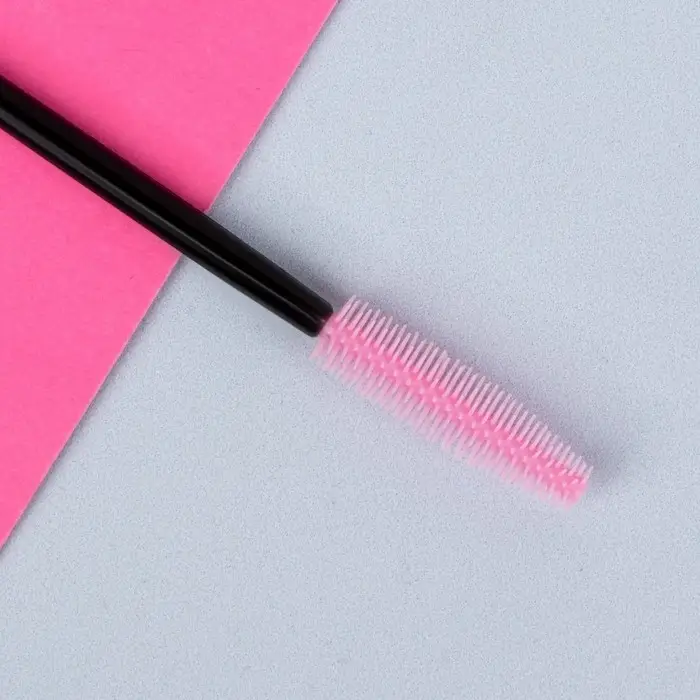 Щёточки для бровей и ресниц, силиконовые, набор - 5шт, 10,5 см, цвет чёрный/розовый