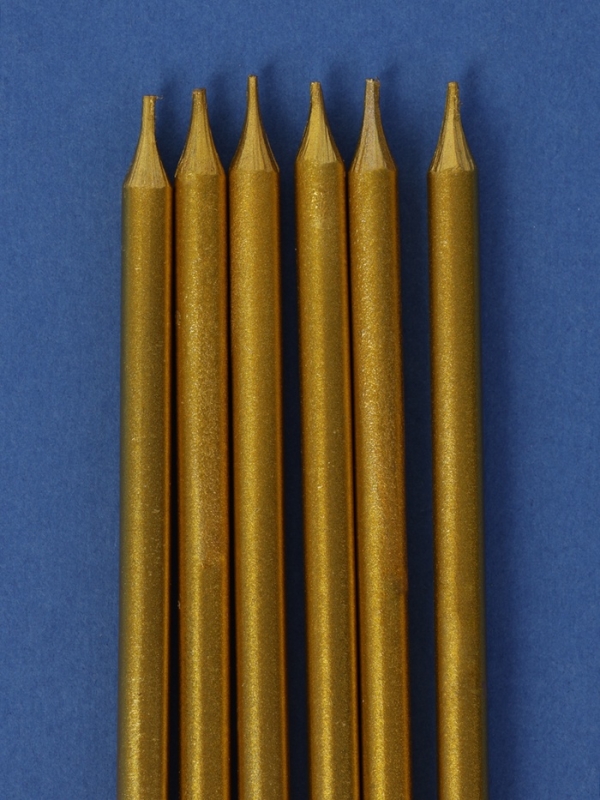 Свечи в торт Свечи в торт "Высокий Ройс", 6 шт, золото