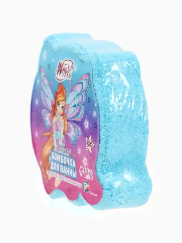 Бомбочка для ванны формовая детская, голубая, 150 г, Винкс