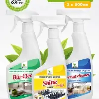 Набор средств для уборки дома (3 шт Х 500 мл.) + салфетка 25 шт.