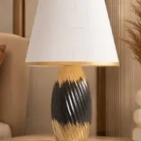 Лампа настольная RISALUX &laquo;София&raquo;, Е14, 40 Вт, чёрно-золотистая, 24&times;24&times;40 см