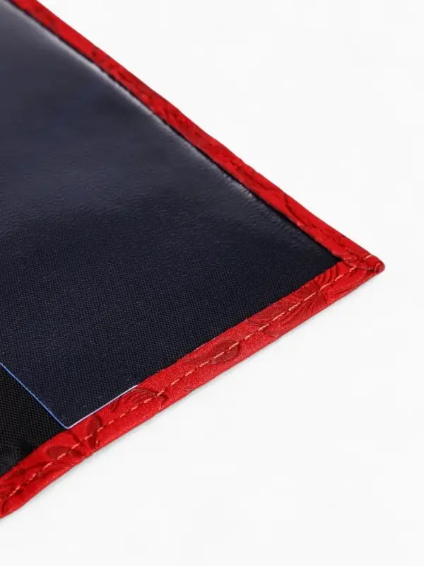 Обложка для паспорта, искусственная кожа, с тиснением, красная