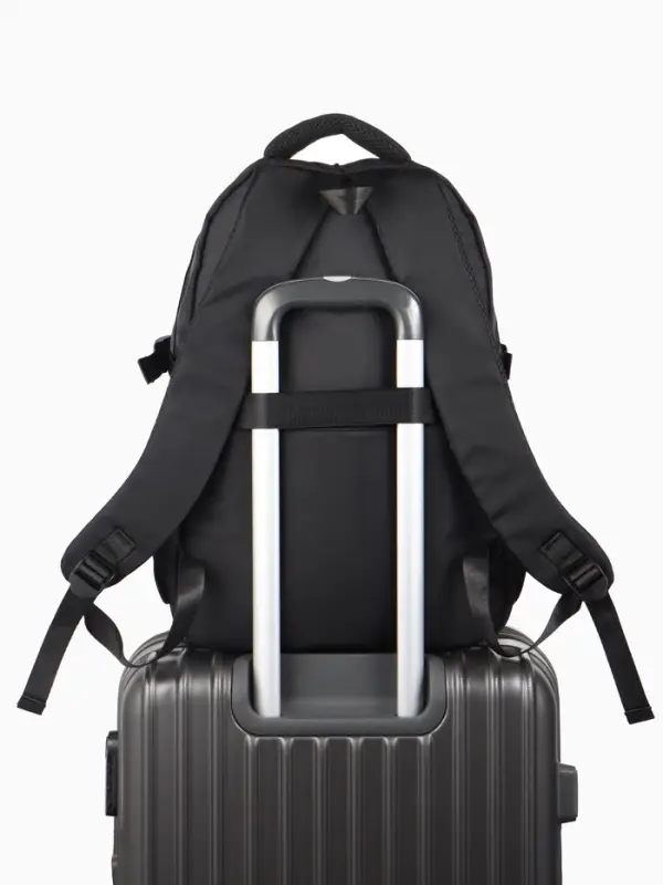 Рюкзак школьный, 33&times;14.5&times;46 см, 2 отделения, 6 карманов, чёрный