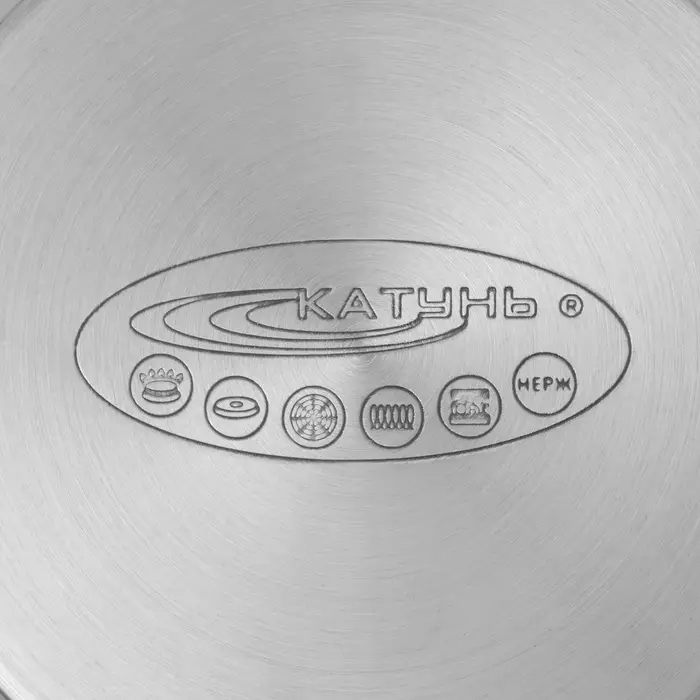 Кастрюля Катунь &laquo;Гретта&raquo;, 1.8 л, d=16 см, с крышкой, капсульное дно, индукция, нержавеющая сталь, AISI - 201, хромированная