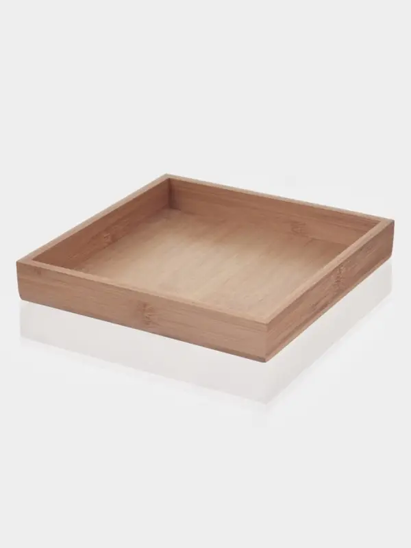 Менажница &laquo;Голд&raquo;, 19.5&times;19.5 см, на бамбуковой подставке, с крышками, стекло, прозрачная