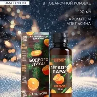 Новогодний ароматизатор &laquo;Бодрого духа&raquo;, в подарочной коробке, апельсин, 100 мл