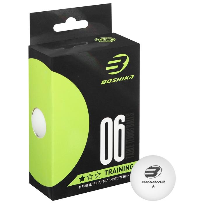 Мяч для настольного тенниса BOSHIKA Training 1*, набор 6 шт., ABS, цвет белый Мяч для настольного тенниса BOSHIKA Training 1*, набор 6 шт., ABS, цвет белый