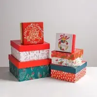 Набор подарочных коробок 6 в1 Happy new year, 10&times;10&times;6 - 20&times;20&times;11 см, Новый год