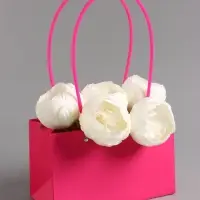 Сумка для цветов влагостойкая, фуксия, 22x10.5x13.5 см