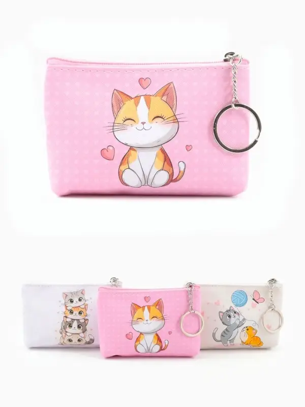 Кошелёк детский Cats, монетница, на молнии 10.5&times;2.5&times;8 см, с принтом, МИКС