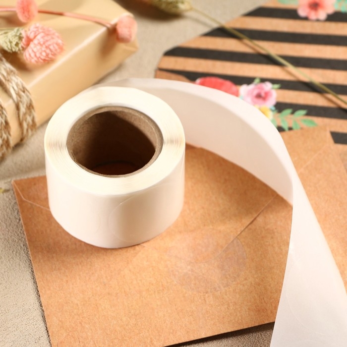 Наклейка прозрачная 3,8 х 3,8 см, 300 шт Наклейка прозрачная 3,8 х 3,8 см, 300 шт