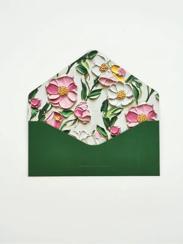Конверт подарочный «Яркие цветы», софт тач, тиснение, 19 × 9,2 см
