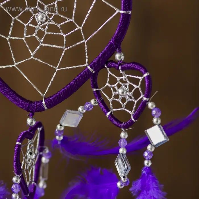 Ловец снов Ловец снов "Пять фиолетовых сердец" 0,7х16х45 см