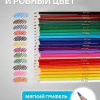 Карандаши цветные 24 ZOO, пластиковые, шестигранные