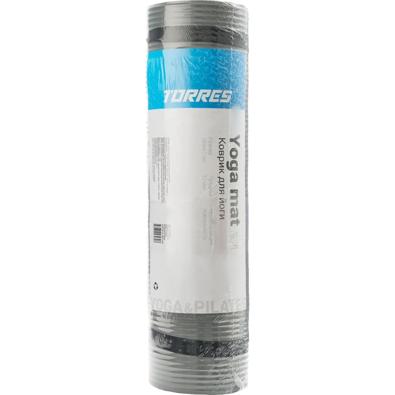 Коврик для йоги TORRES SOFT, YL10112, NBR(синт.каучук), толщина 1,2см/серый