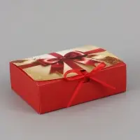 Коробка подарочная самосборная &laquo;Классика&raquo;, 16.5&times;12&times;5 см, с лентой