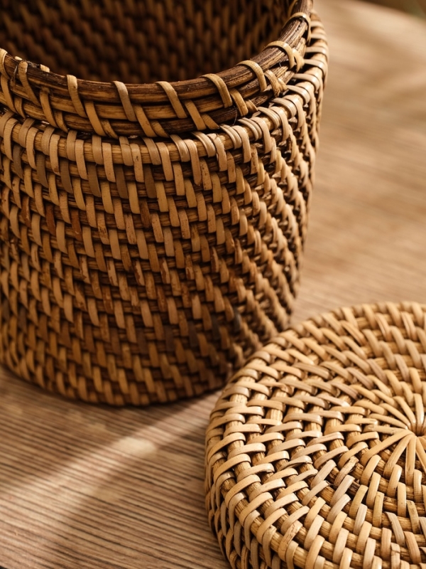 Корзинка плетеная ротанг, 12х12х10 см