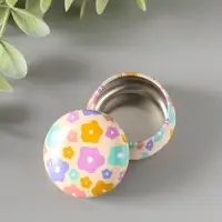 Шкатулка металл круглая "Полевые цветы" набор 12 шт 4х4х2 см