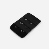 Застёжка для бюстгальтера, удлинитель, 3 ряда 2 крючка, 3.2×5 см, чёрная
